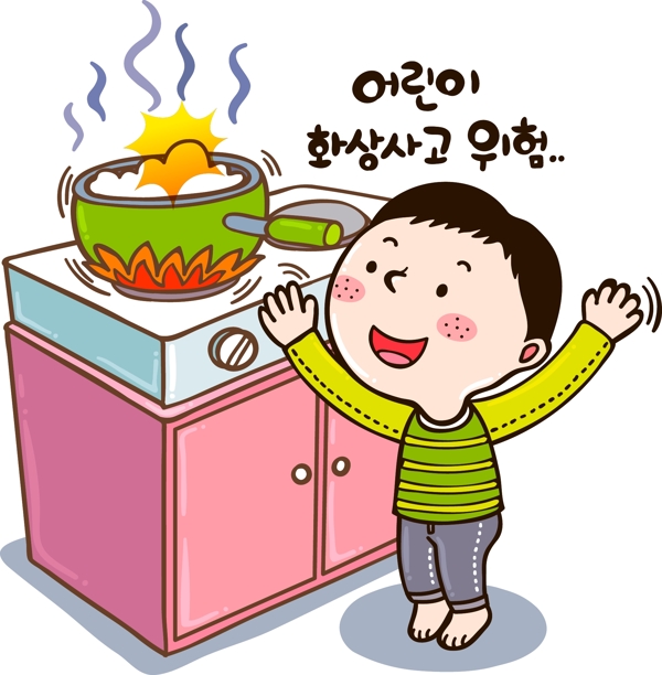 卡通廚房場景兒童