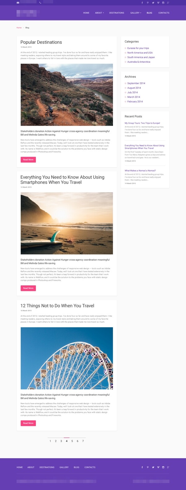 企业网站旅游项目详情界面设计