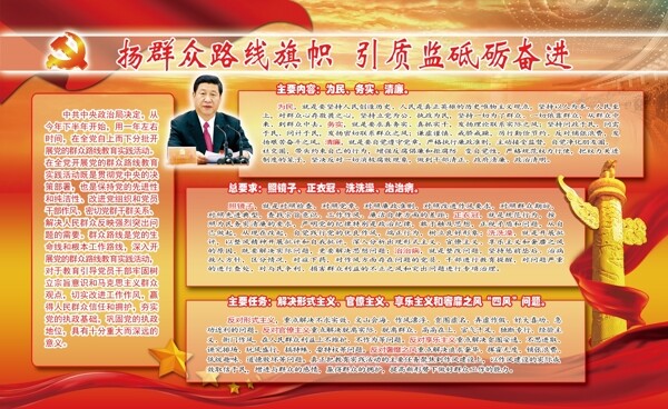 群眾路線教育展板圖片