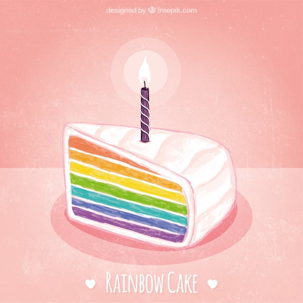 水彩画的彩虹蛋糕