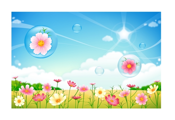 韓國風(fēng)格的風(fēng)景矢量素材1