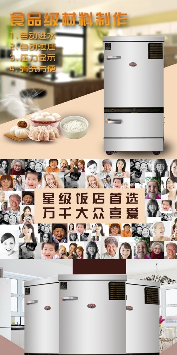 電器蒸飯機詳情頁描述模板