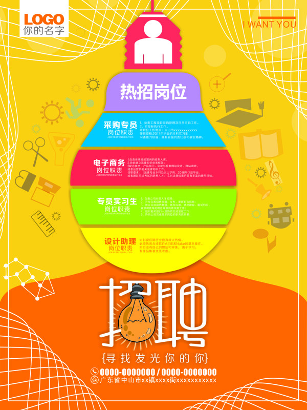 燈泡招聘海報(bào)