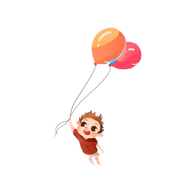 快乐61拿着一束气球的小男孩