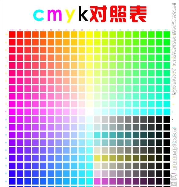 CMYK四色对照表图片