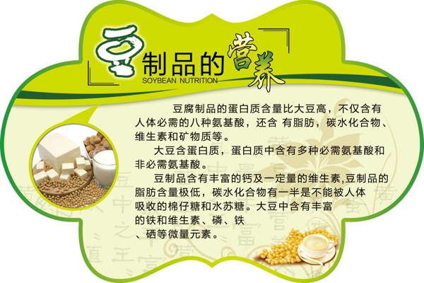 豆制品營養(yǎng)綠色展板