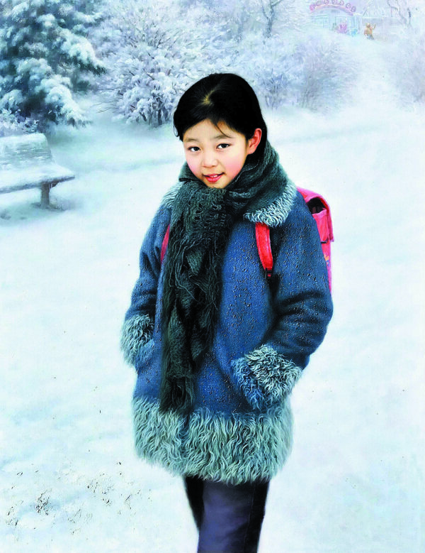 雪地小姑娘圖片