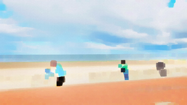 海邊抽象畫圖片