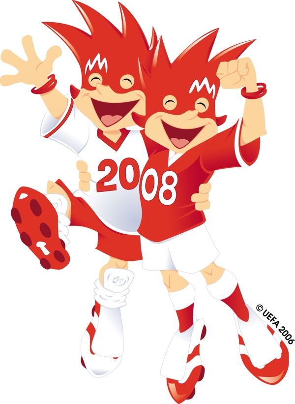 2008歐洲杯吉祥物矢量圖
