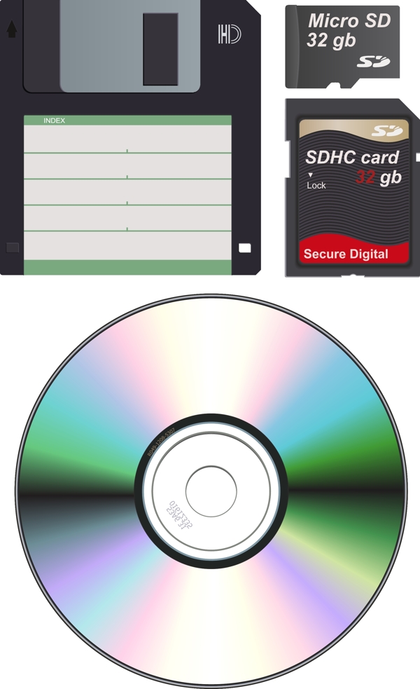 CD与SD卡矢量素材下载