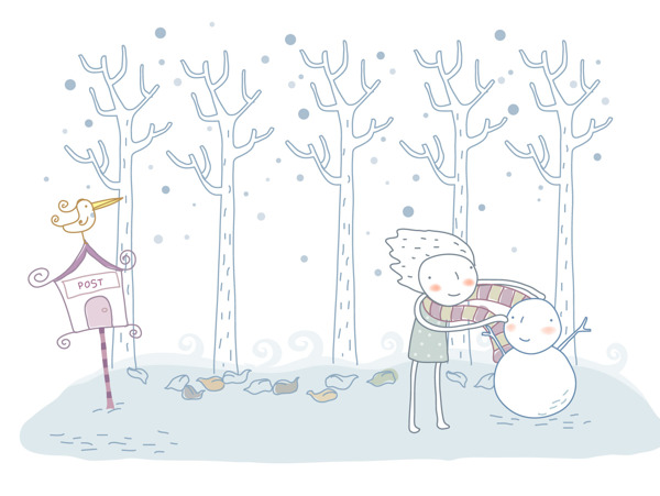 雪人插畫