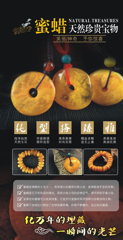 蜜蠟琥珀展板海報圖片