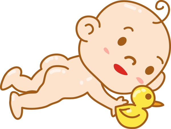 婴儿玩具小黄鸭插画