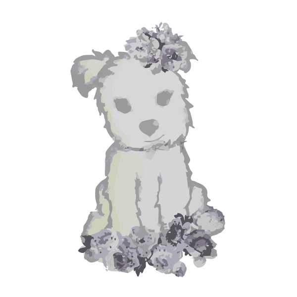 印花矢量圖卡通動物狗女裝免費素材