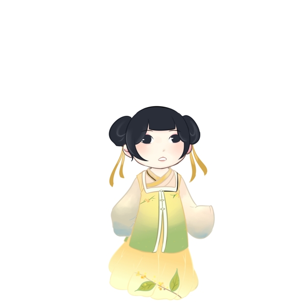 原創(chuàng)可愛古風(fēng)少女可商用元素
