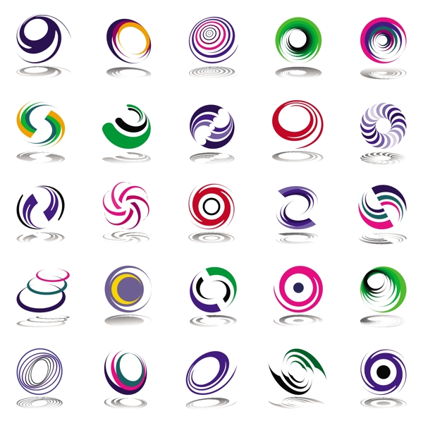 彩色圓形logo標(biāo)志設(shè)計(jì)矢量素材