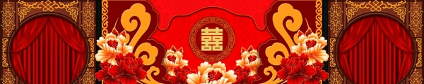 中式婚礼红色主题背景