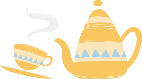 茶壶茶杯装饰元素