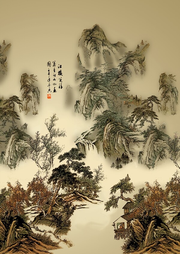 水墨山水畫圖片