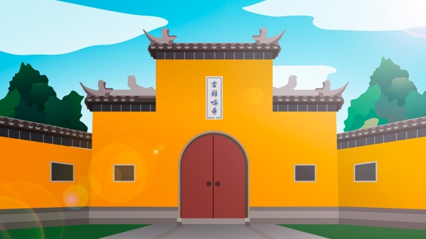 中国风历史建筑鸡鸣寺