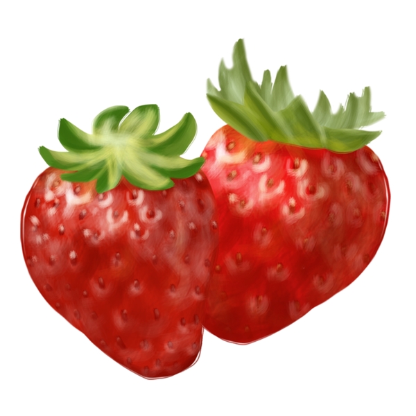 夏季水果草莓手绘插画psd