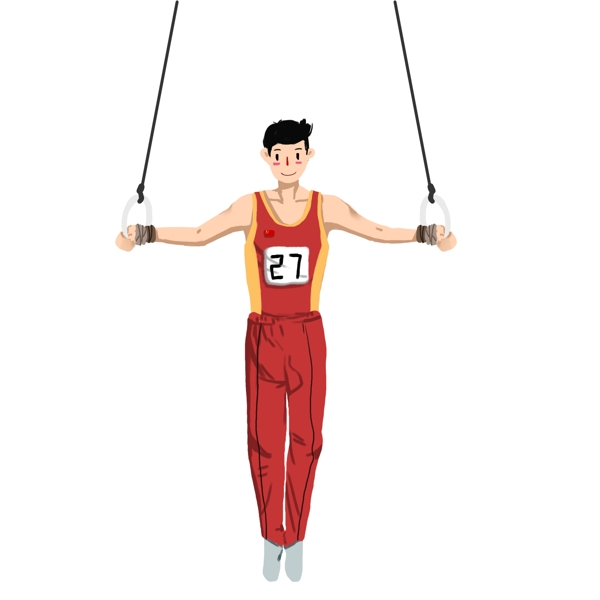 运动会奥运会男子体操吊环比赛