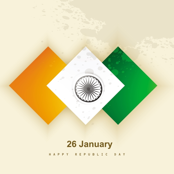 水彩印度独立日背景
