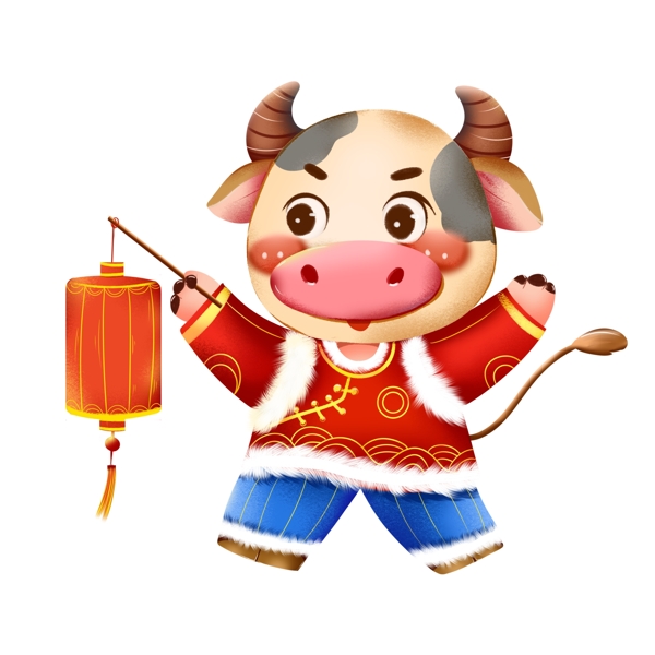 春節(jié)動漫牛形象圖片
