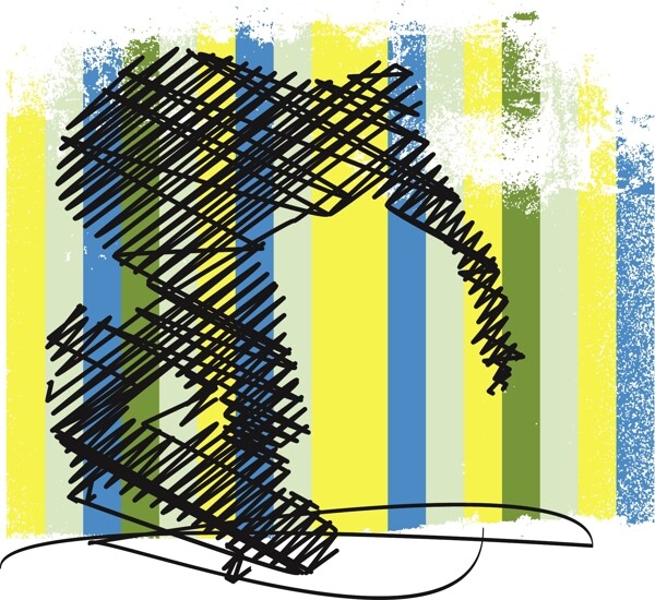 摘要滑板跳躍矢量插畫