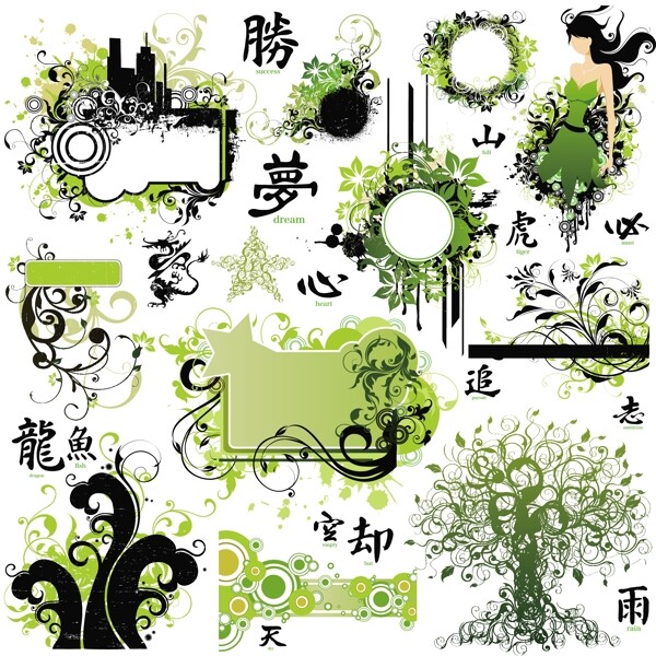 歐美花紋4316矢量EPS