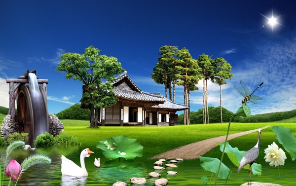 韩国绿色自然模板图片