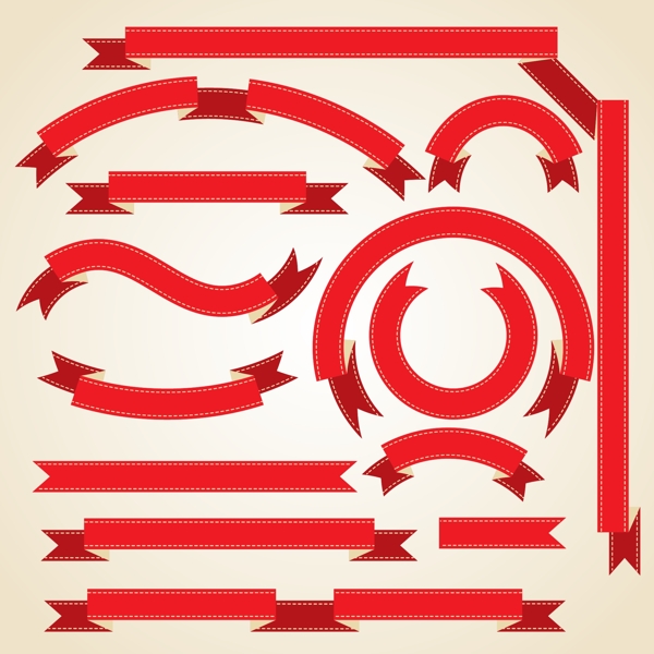 紅色絲帶矢量圖