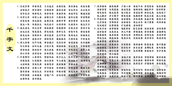 千字文圖片
