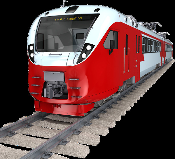 红色火车免抠png透明图层素材
