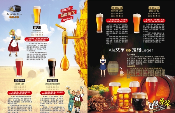 自酿啤酒宣传折页