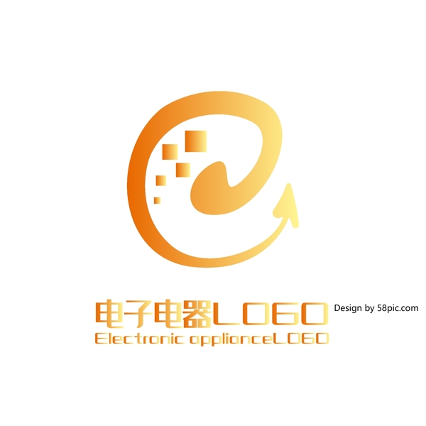 原創(chuàng)創(chuàng)意簡約E字科技風(fēng)電子電器LOGO