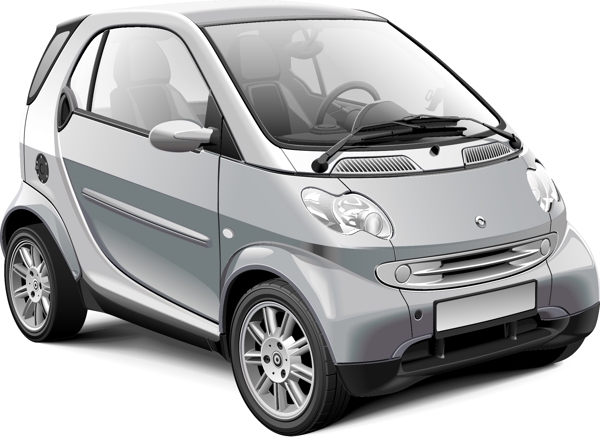 Smart轎車矢量素材