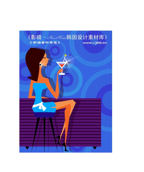 時(shí)尚人物女性休閑矢量AI0267