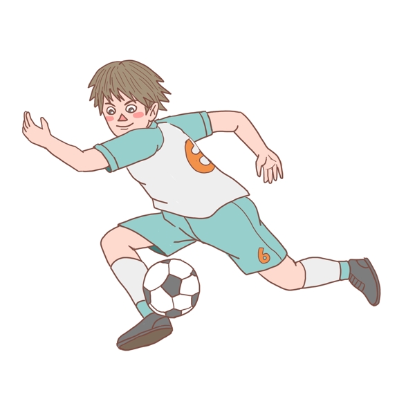足球人物少年手绘