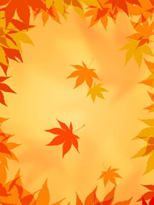 原创柔色秋季枫叶黄色通用落叶