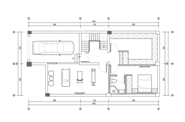 联排别墅户型CAD平面图