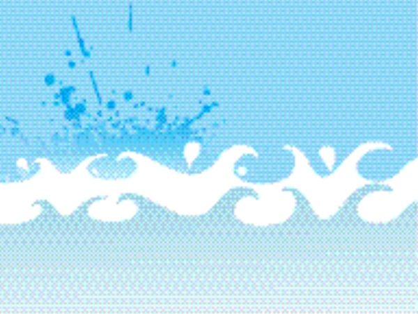 藍(lán)色背景的海浪和垃圾