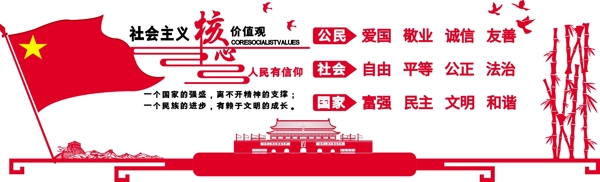 微立体社会主义核心价值观党建红红色文化墙