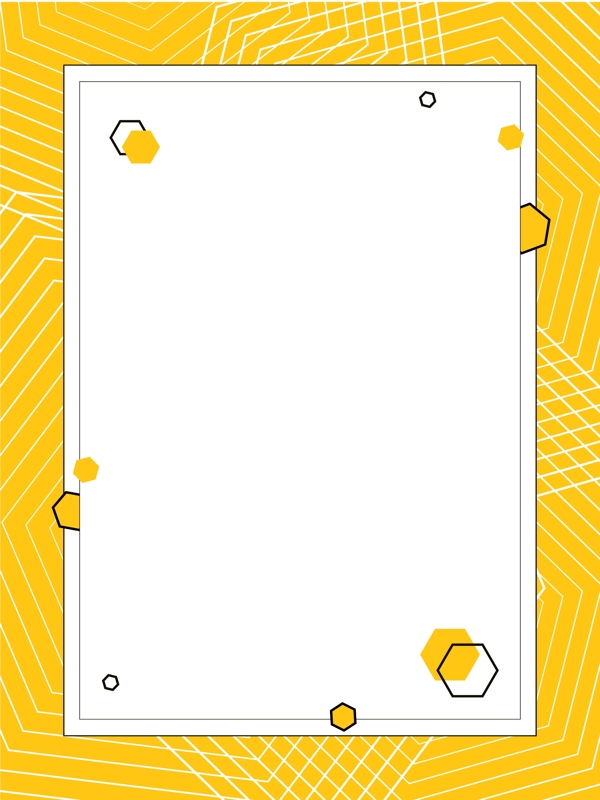 黄色蜂巢变幻叠加创意几何背景