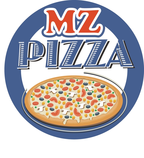 pizza美食图标logo