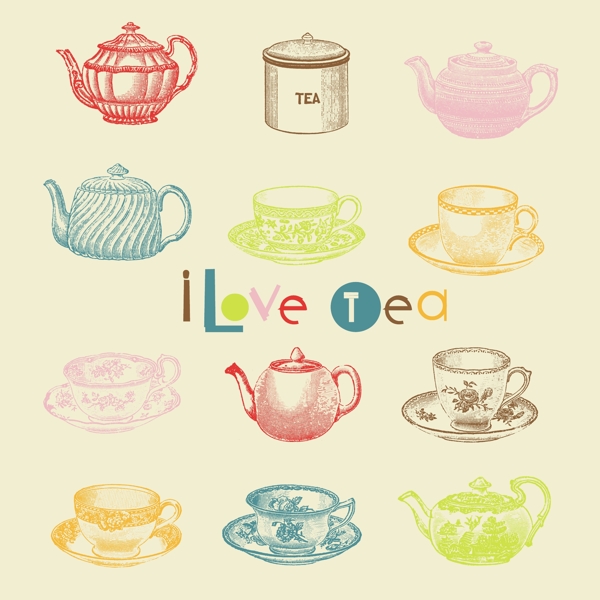 復(fù)古手繪茶具