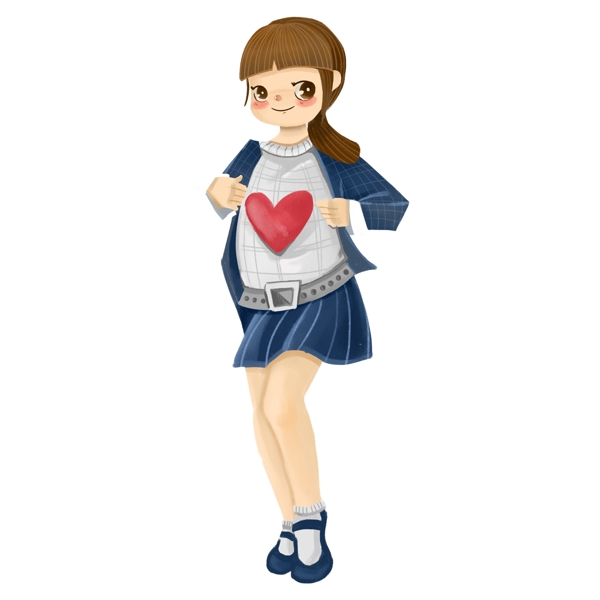 唯美穿短裙的少女png元素