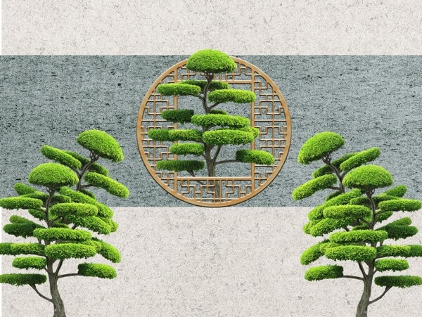 新中式背景墻
