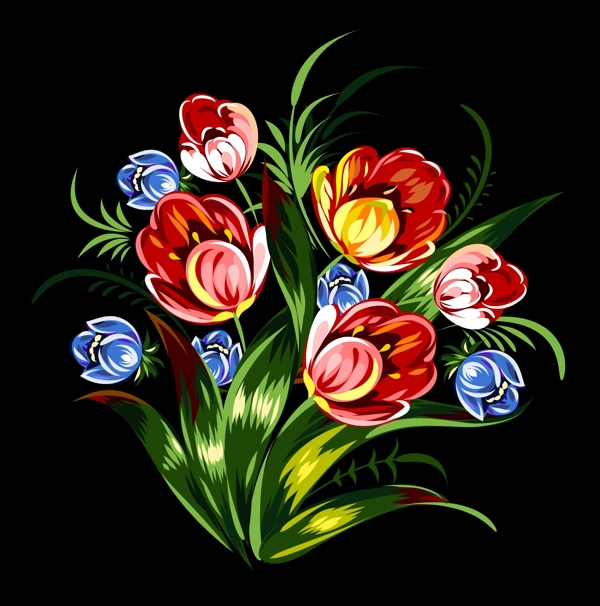 彩色艺术花朵