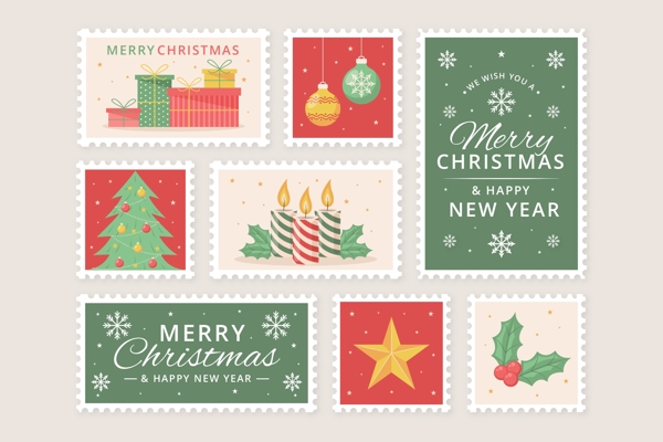 圣诞节邮票套装图片